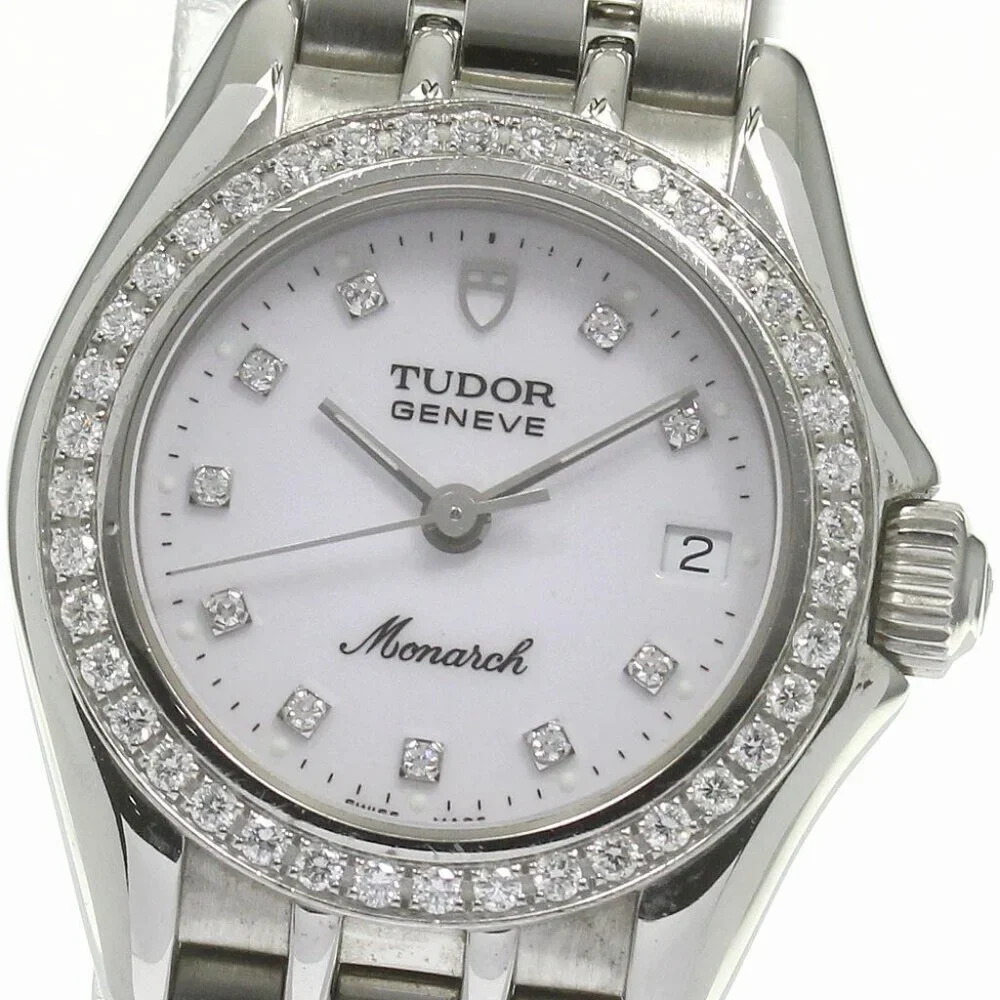 TUDOR Monarch 15810 Diamond bezel 10P White Dial Quartz Ladies Watch_826063